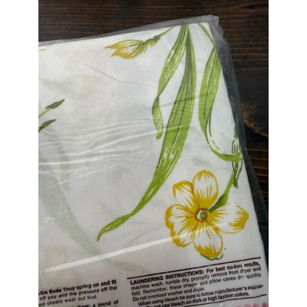 Springmaid Wondercale Vintage Floral Double Flat Sheet No Iron Percale USA Made